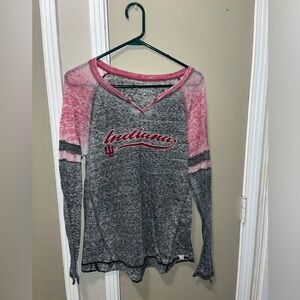 Colosseum Indiana Long Sleeve Tee - Red and Gray